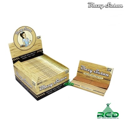 BLAZY SUSAN ROLLING PAPER KING SIZE DELUXE UNBLEACHED - 20CT/ DISPLAY